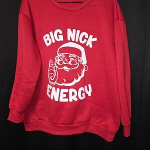 SHEIN Red Santa Graphic Sweatshirt